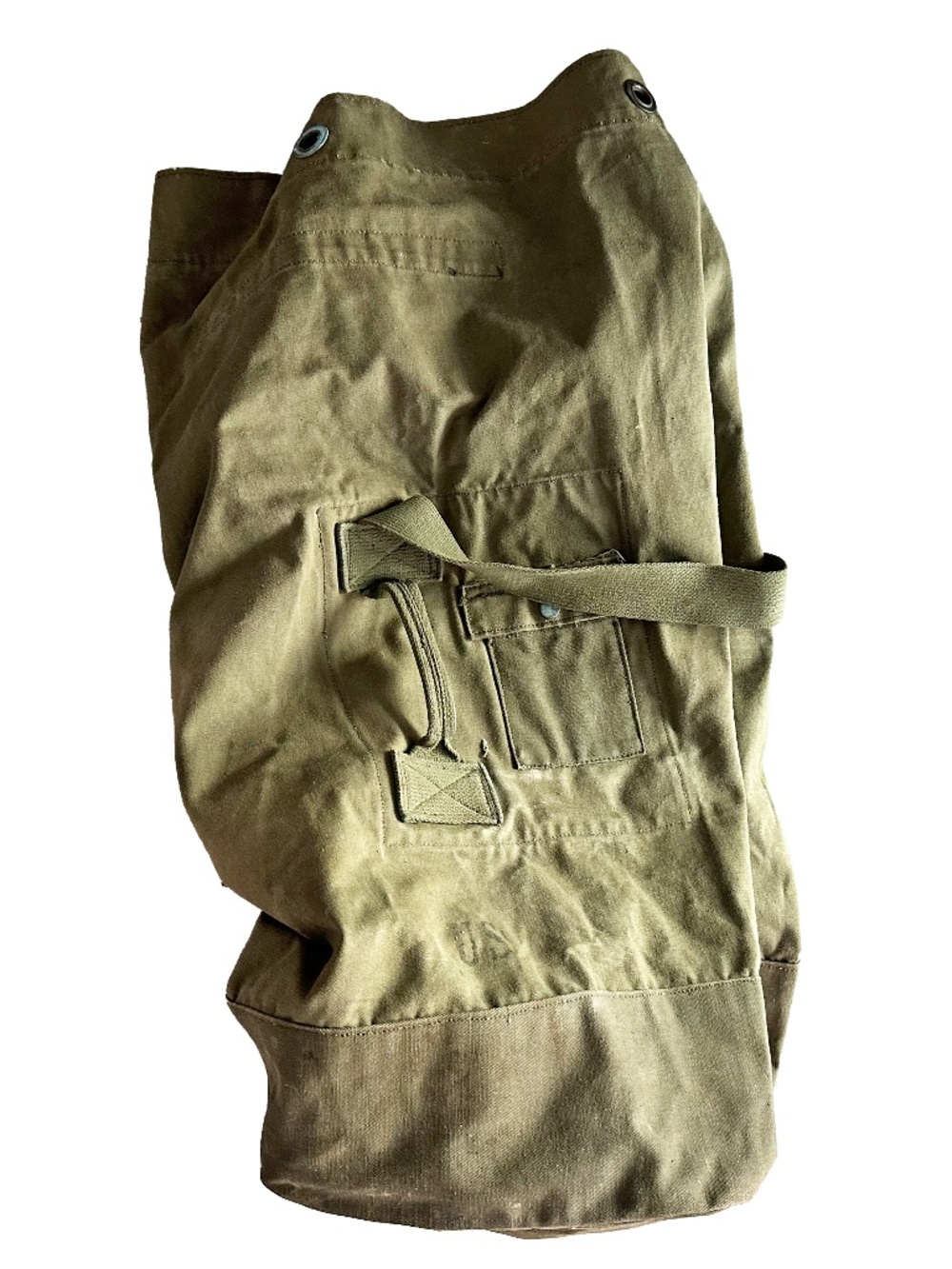 Vintage US Military Canvas Duffel Bag – Olive Drab – 34” x 12” Authentic vintage